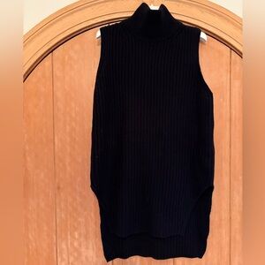 Everlane The Ribbed Wool-Cashmere Sleeveless Turtleneck - Navy